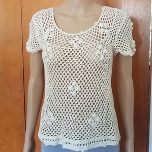 Vintage Hand Crochet pom-pom Sweater Nice